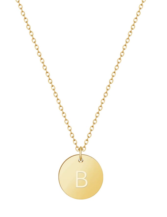 good.designs Ketting 18 K verguld met lettermunt B