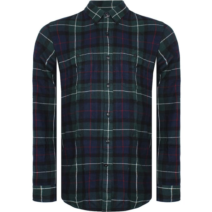 Dockers Geruit Heren Overhemd Groen/Navy