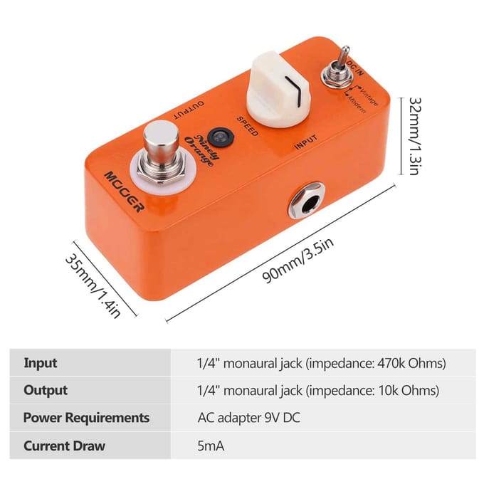 Mooer Ninety Orange Micro Mini Analoog Phaser Elektrische Gitaar Effectpedaal True Bypass oranje