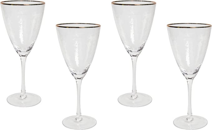 TOPAZ - Wijnglas set van 4 - Goud - Glas