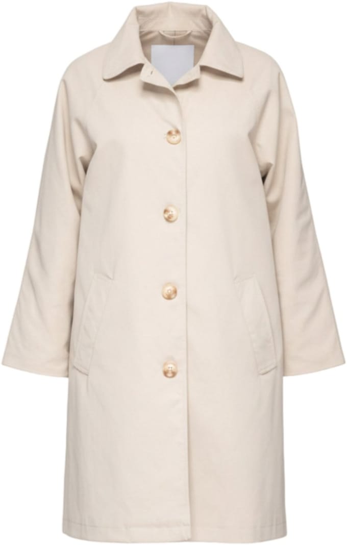 OMBRE Jas - Lange Mouw - Knopen - Effen Beige M