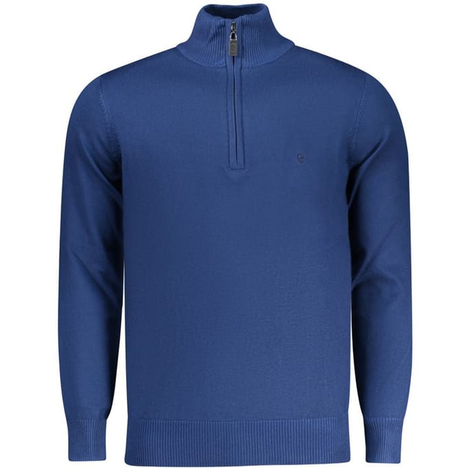 Coveri Bewegende Blauwe Viscose Heren Trui