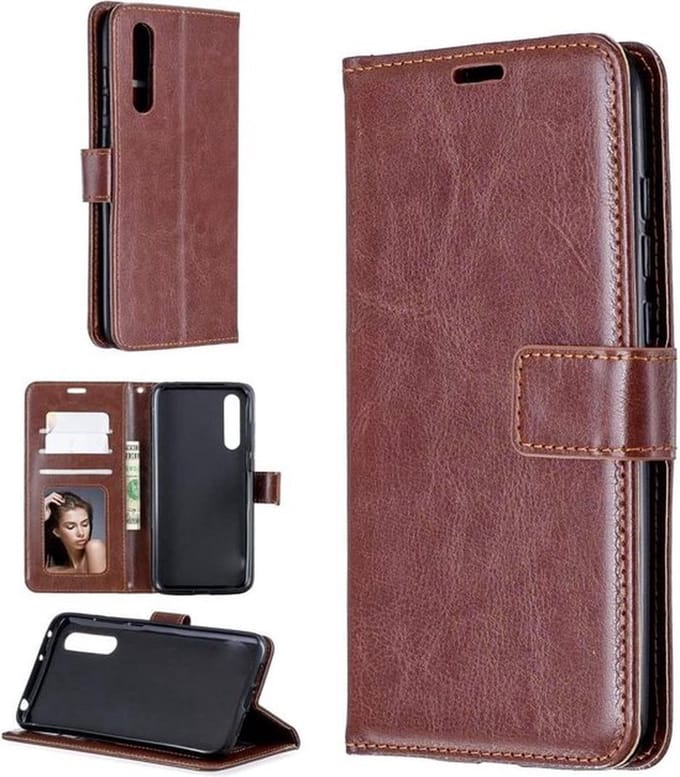 Bookcase Geschikt voor: Huawei P20 Pro - Bruin - portemonnee hoesje