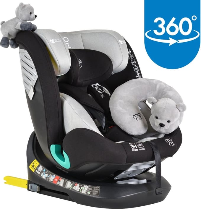 Moni Serengeti Light Grey 40-150 cm i-Size 360° Autostoel