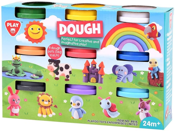 Play klei set - 9 kleuren - creatief speelgoed - 9x56 gram.
