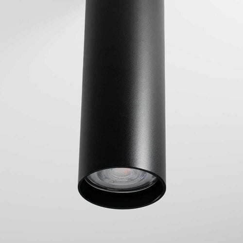 2x Canopus nero m by LUSENZ - Cilindervormige opbouwspot in met mat zwarte coating