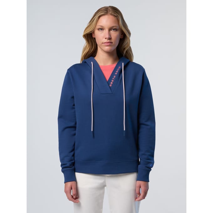 North Sails Hoodie V-hals met North Sails-print
