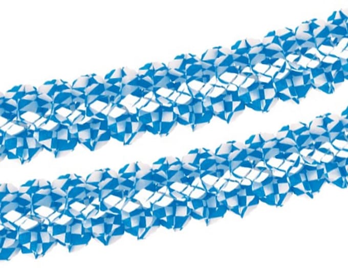 10x Guirlande papier Ø 16 cm · 4 m Beiers blauw brandvertagend