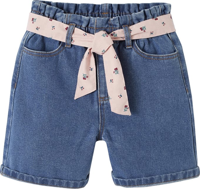 Vertbaudet Jeansbermuda in paperbag-stijl voor meisjes
