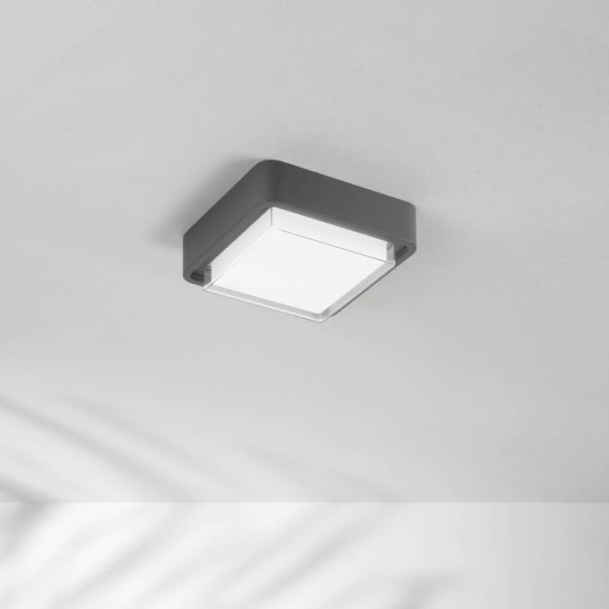 Fabas Luce LED buiten plafondlamp Diuk, donkergrijs, metaal, IP65