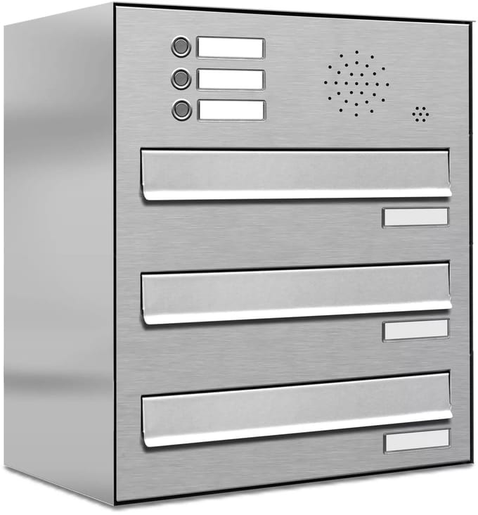 Brievenbus 3 klein_Brievenbus met intercompaneel _3_adressen__RVS