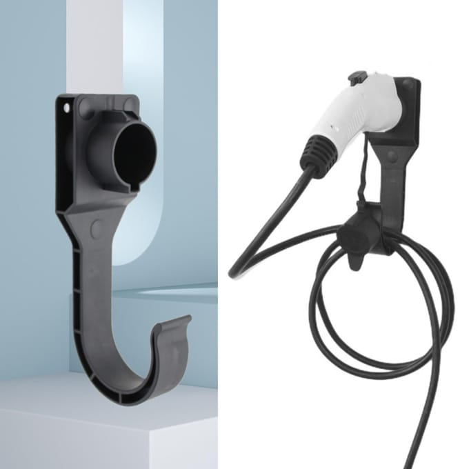 EV-laderhouder voor EVSE J1772 Elektrisch Voertuig EV Auto Wandmontage Pistoolkop Socket Connector zwart