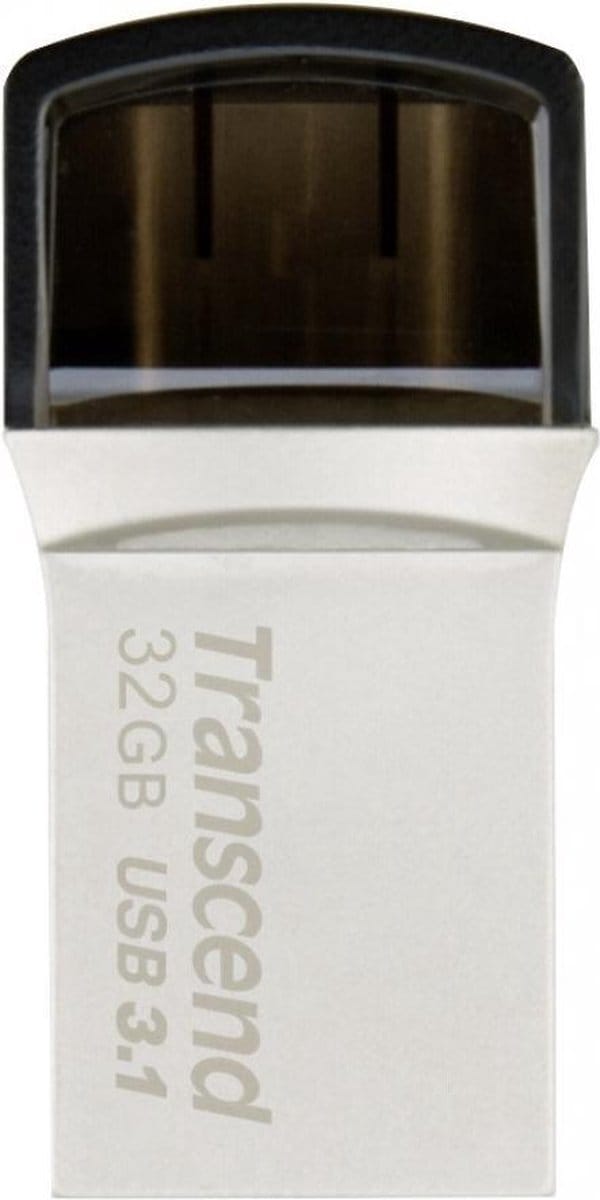 Transcend JetFlash® 890 USB-stick smartphone/tablet Zilver 32 GB USB-A 3.2 Gen 2, USB-C