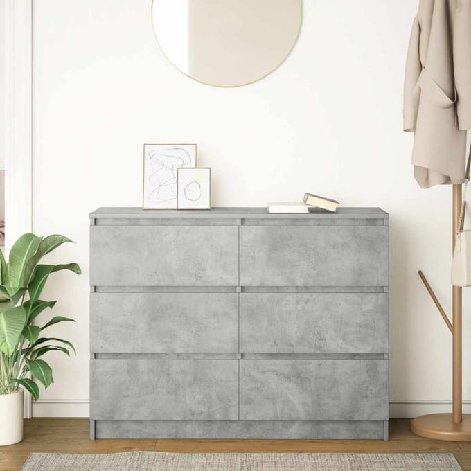 vidaXL - Dressoir - 100x35x76 - cm - spaanplaat - betongrijs