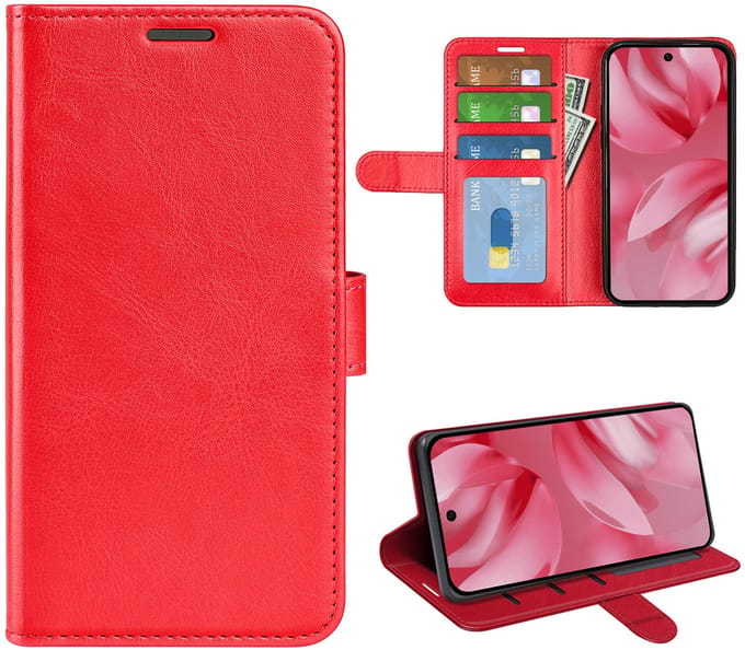 MobyDefend Hoesje - Geschikt voor Google Pixel 10 / Google Pixel 10 Pro - Wallet Book Case (Sluiting Achterkant) - Rood