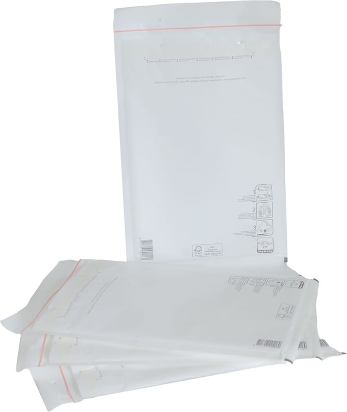 Kortpack - Luchtkussen Enveloppen - 220mm x 265mm - E15 - Wit - 100 stuks - Bubbelenvelop - Verzendenvelop - (056.0150)