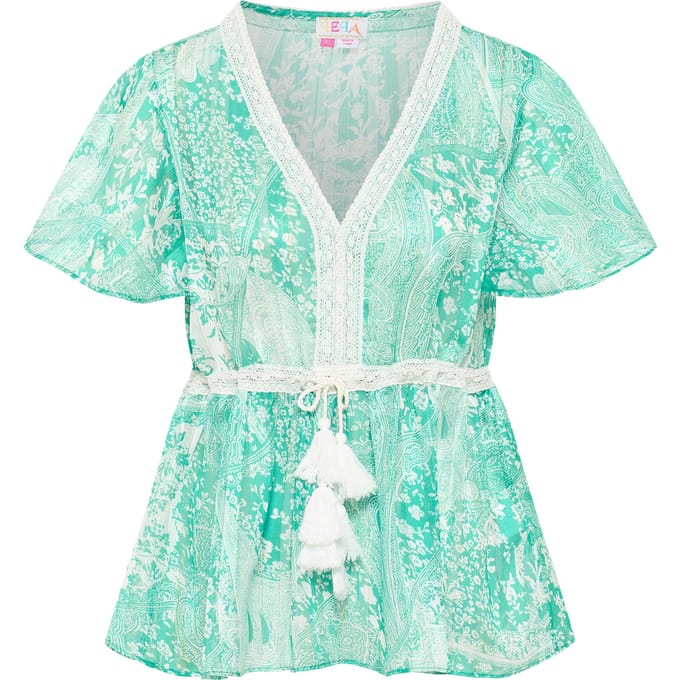 IZIA Blouse Dames Groen Wit