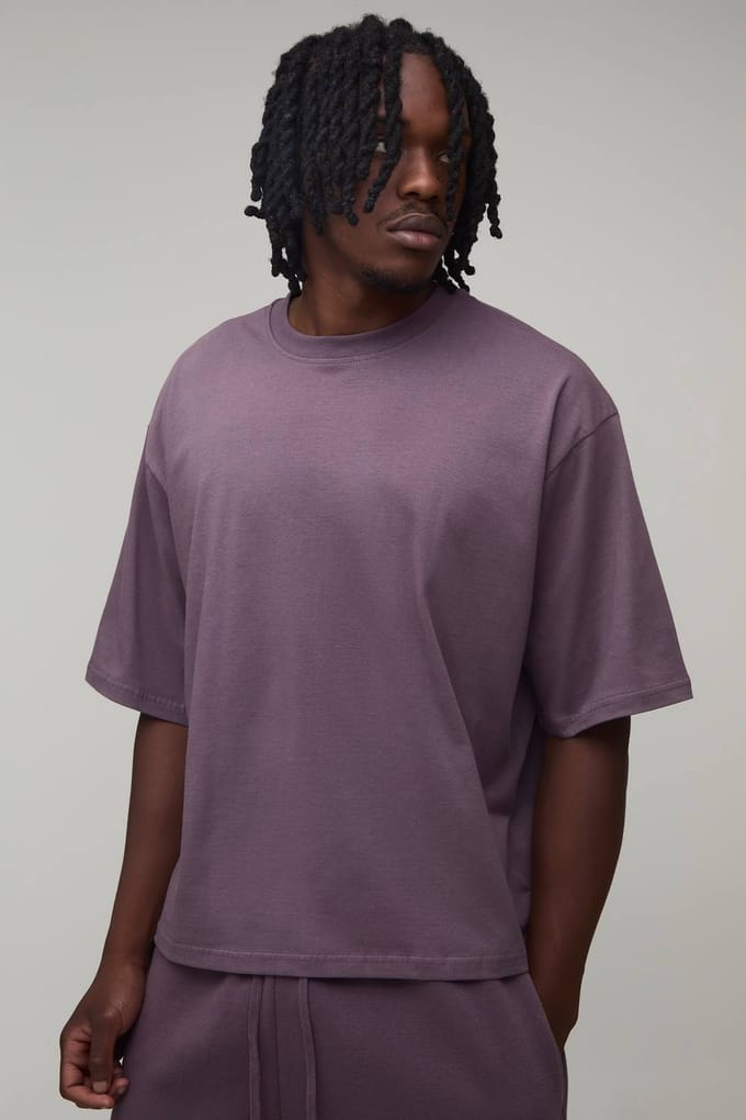 Lang Essentieel Oversized Boxy Fit T-shirt | Mauve | Size XL