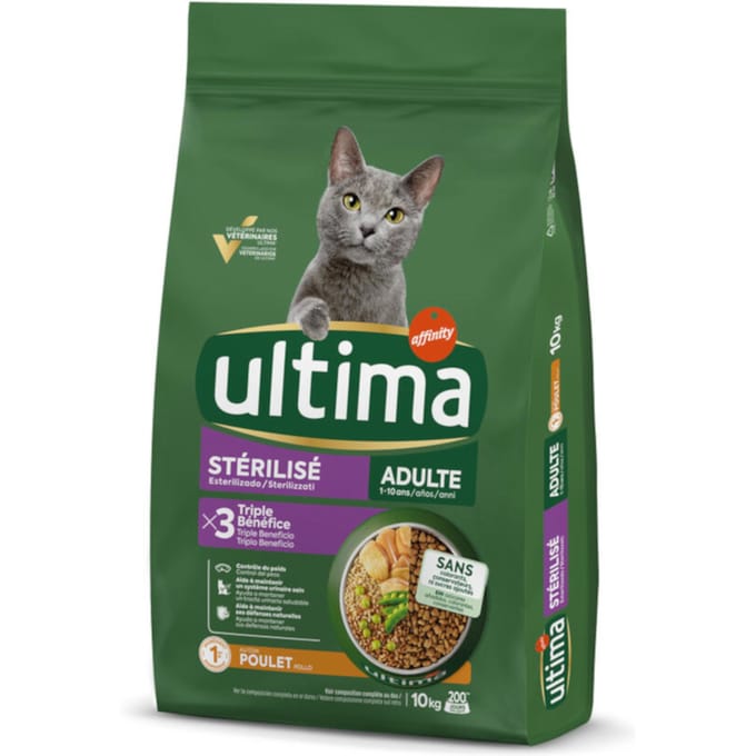 2x10kg Ultima Cat Sterilized Kip & Gerst Kattenvoer