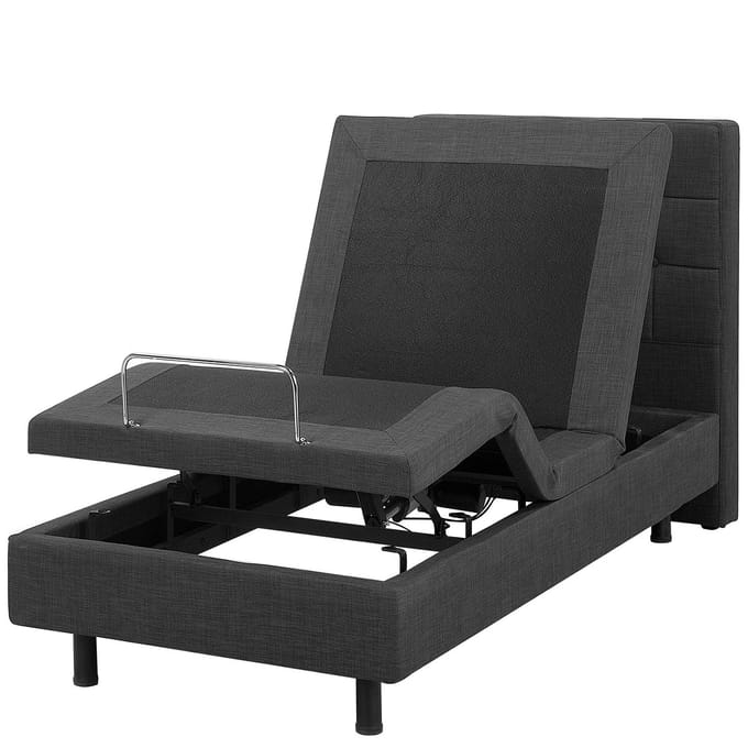 DUKE - Bed elektrisch verstelbaar - Donkergrijs - 80x200 - Polyester