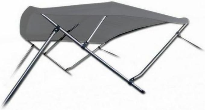 3 Boog Biminitop Zonnetent PREMIUM H137 cm GRIJS Breedte 200-213 cm