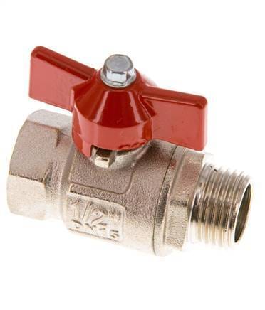 Buiten x Binnendraad G/G 1/2 inch Vlinder Handle Kort design 2-Weg Messing Kogelkraan