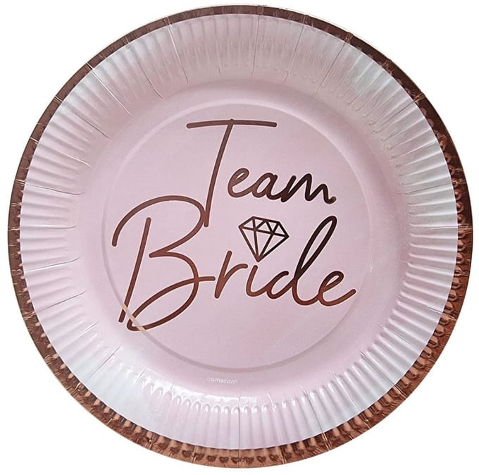 Amscan - Borden 'Team Bride' 23 cm - 8 stuks