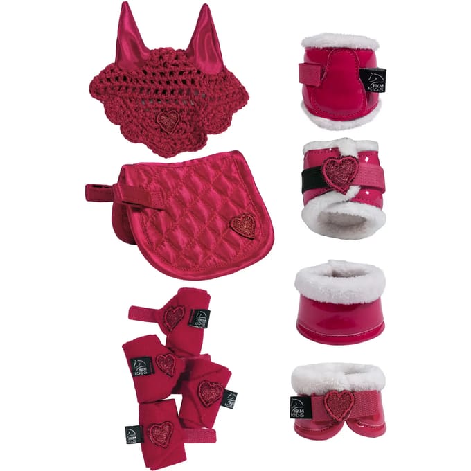 Hkm cuddle pony riding set rood
