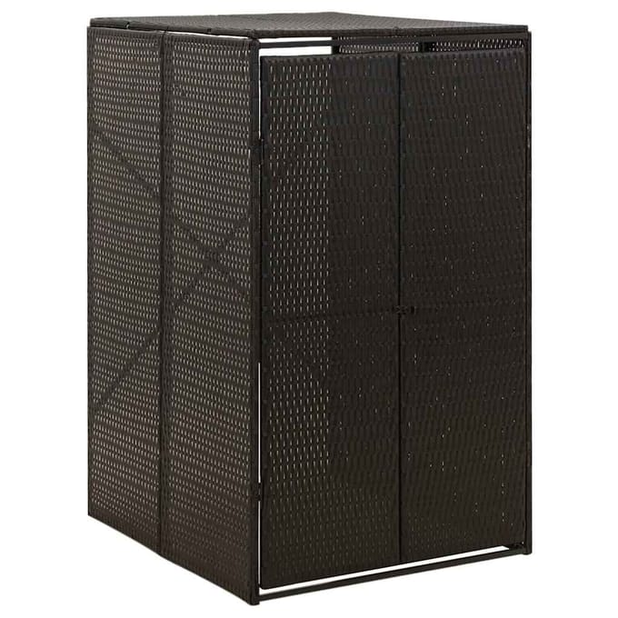 vidaXL - Containerberging - enkel - 70x80x117 - cm - poly - rattan - zwart