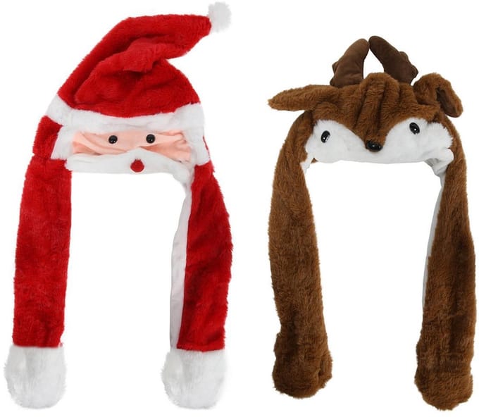 Svenska Living kerstmuts speelgoed rendier kerstman bewegend 30cm rood.