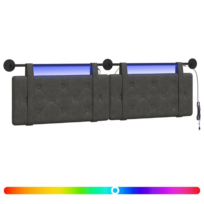 vidaXL - Hangend - hoofdbord - Zwart - Antiek - PU