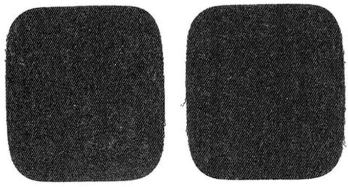 Restyle - Kniestukken Opstrijkbaar - Zwarte Jeans - 2 Stuks