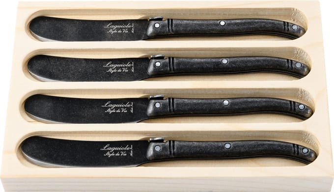 Laguiole Style de Vie Botermessen Premium Line - 4-delig - Stonewash