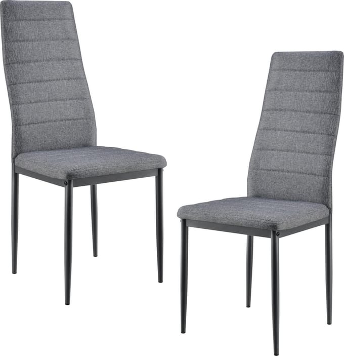 Eetkamerstoel Italië 96x43x52 cm grijs stof metaal set van 2