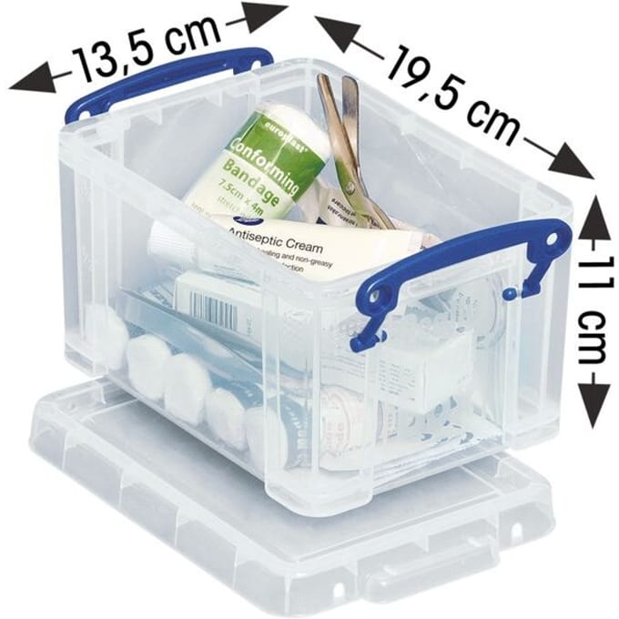 Opbergbox Really Useful 1.6 liter 195x135x110mm transparant wit