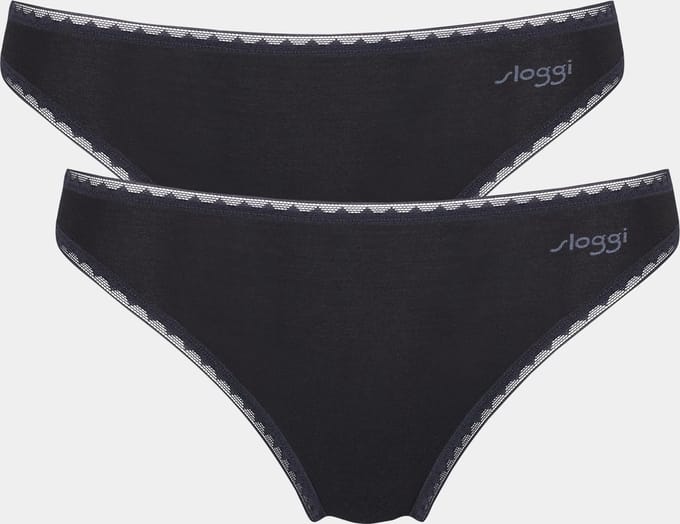 Sloggi dames Basic Tai GO organische slip 2-pack  - XS  - Zwart