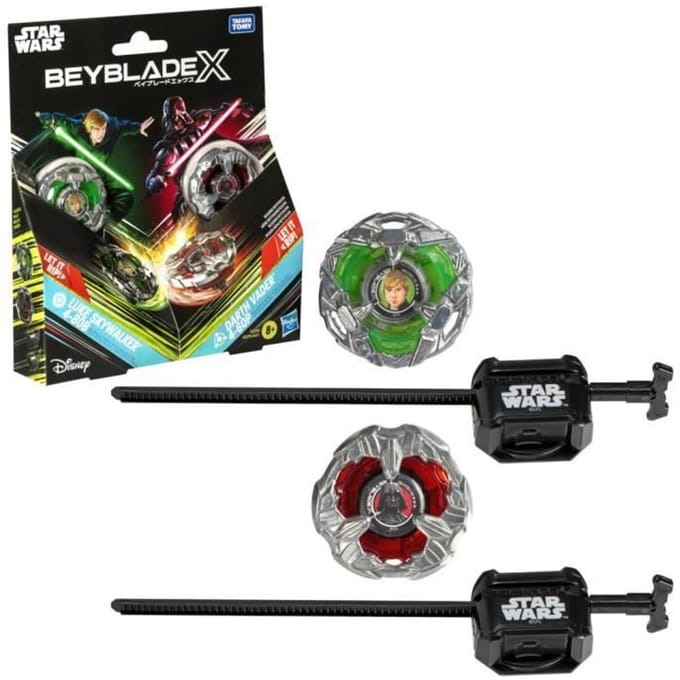 Hasbro Beyblade X and Star Wars Collab Luke Skywalker 4-80B vs. Darth Vader 4-60B