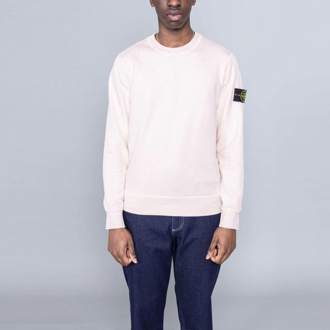 Stone Island Haut Homme Col Rond Basique Rose Clair 741563051-V0082 XL white