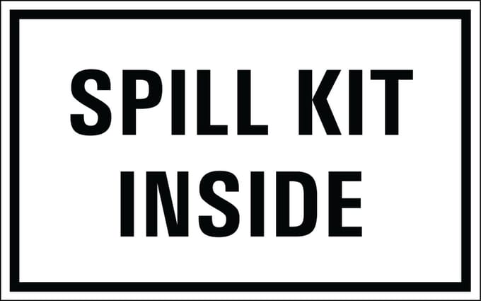 Spill kit inside sticker 320 x 200 mm