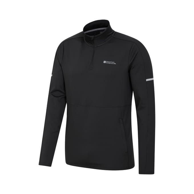 Mountain Warehouse Heren Core Recycled Half Zip Midlayer (Zwart)
