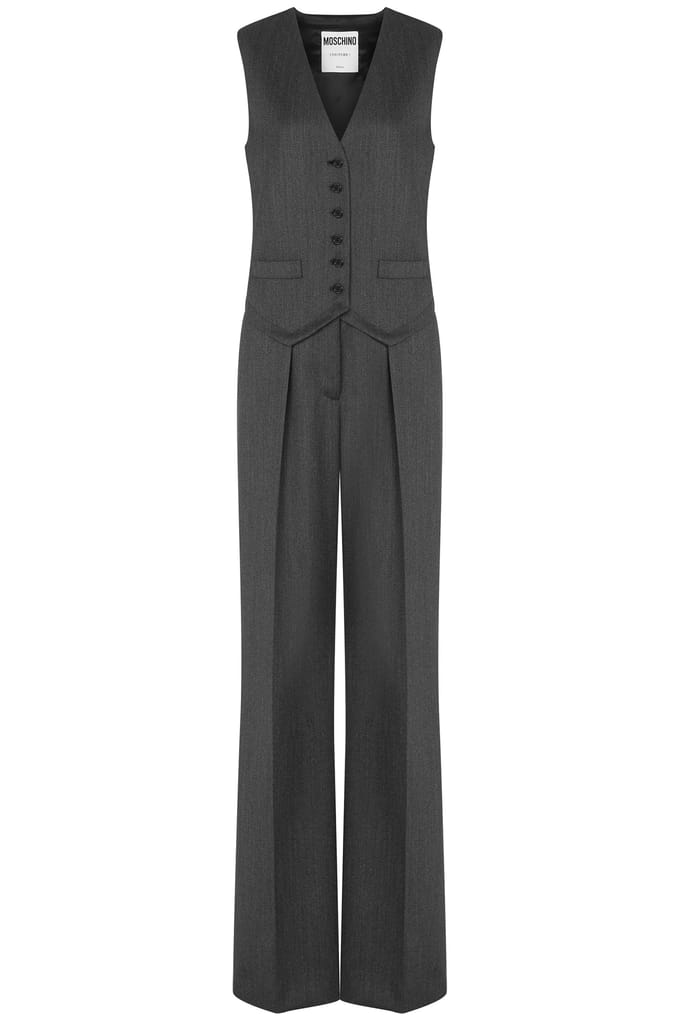 Moschino Wool Grain Powder Jumpsuit Grey Taglia: 40 | Tute Outlet | Donna | Grigio