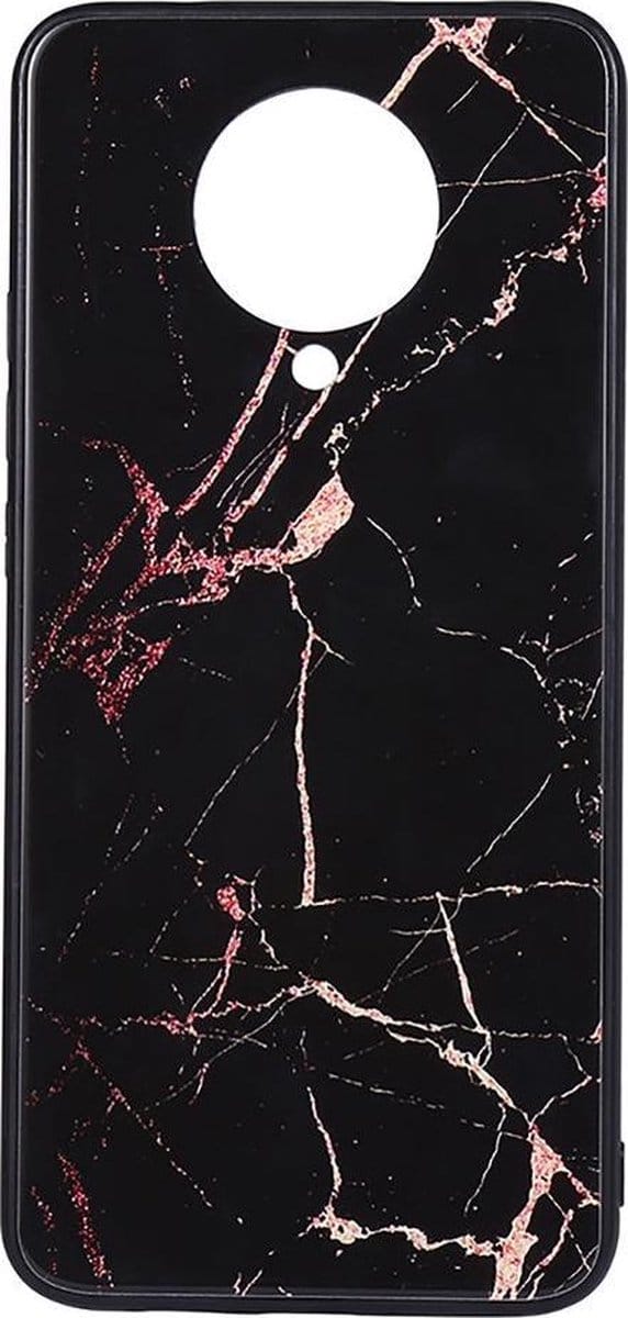 Shop4 - Poco F2 Pro Hoesje - Harde Back Case Marmer Zwart