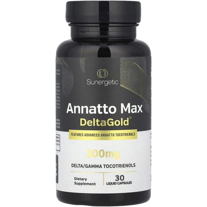 Sunergetic, Annatto Max Delta Gold®, 300 mg, 30 vloeibare capsules