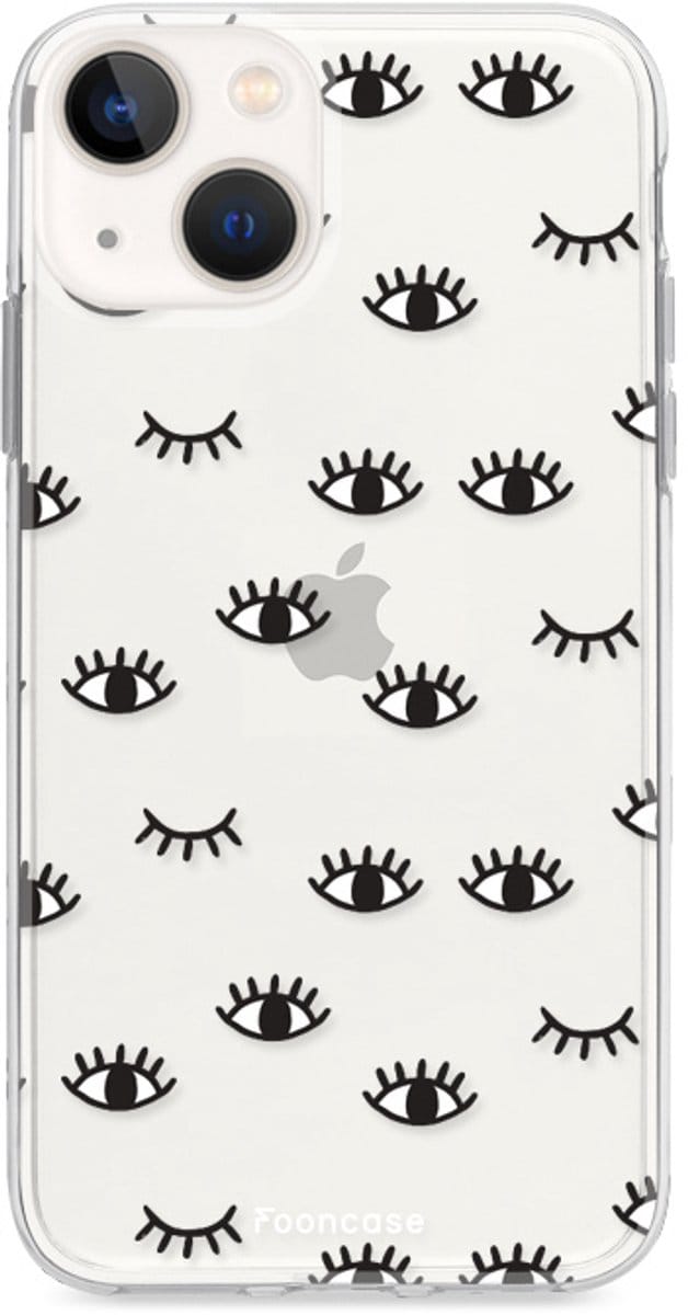 Fooncase Hoesje Geschikt voor iPhone 13 Mini - Shockproof Case - Back Cover / Soft Case - Eyes / Ogen
