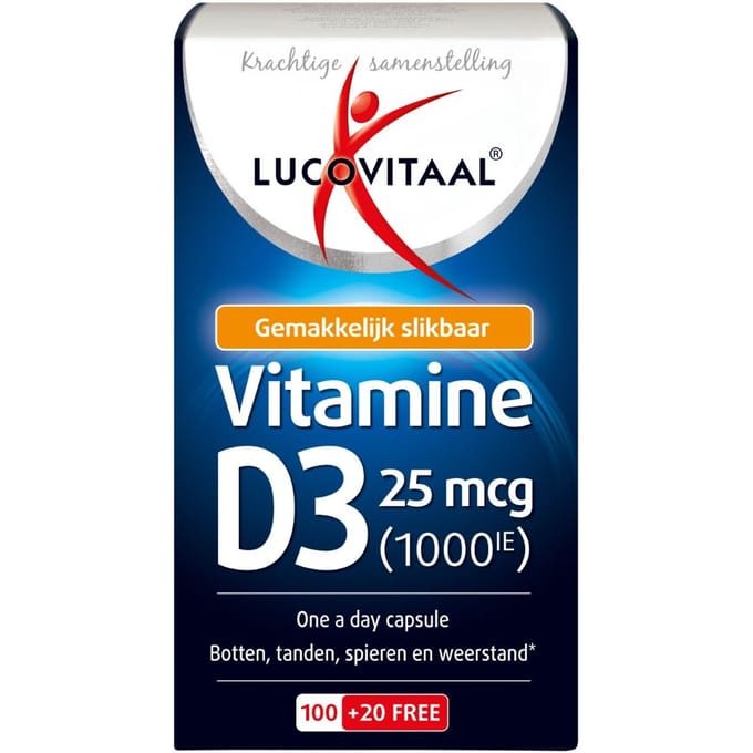 Lucovitaal Vitamine D3 25 microgram Voedingssupplement - 120 Capsules
