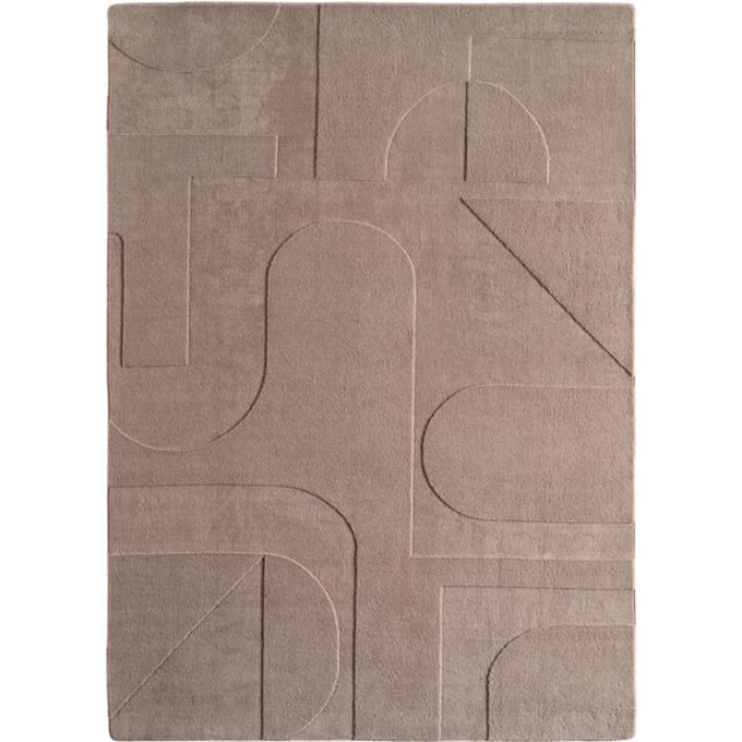 Japandi Vloerkleed - Hoogpolig - Scandinavisch Design - 3D-Effect - Beige- 80x150 CM