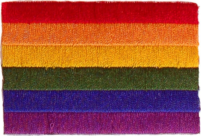 Strijkapplicatie 8x6cm vlag Regenboog