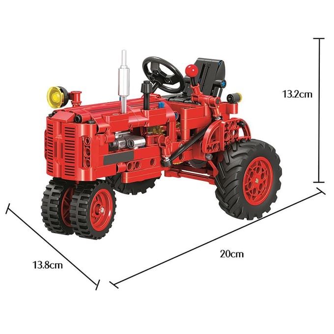 City Classic Tracteur Ancien Brique de Construction Bâtiment Bloc Jouet DIY pour Enfants Garçons Éducatif Briques de Construction red