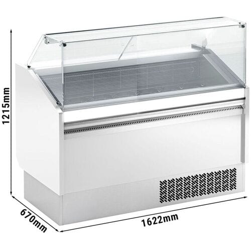 GGM Gastro Eistheke LEVI - 1620mm - Statisch - für 9+9x 5 Liter Eisbehälter - Weiß Wit