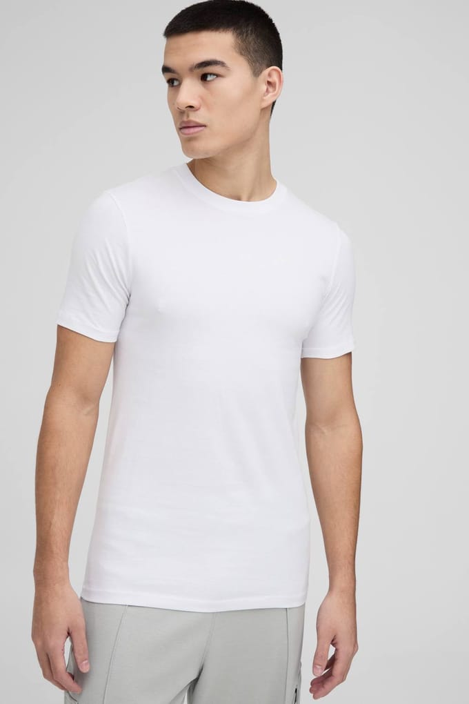 Essential Muscle Fit Crew Neck T-Shirt | White | Size XL